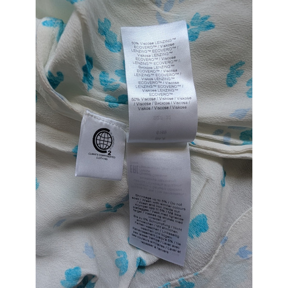 NWT GANNI Shirred Floral ECOVERO-blend crepe mini dress Size EU 32 US 0 #1D456 - Picture 10 of 10